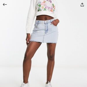 Pull&Bear Light Blue Denim Mini Skirt